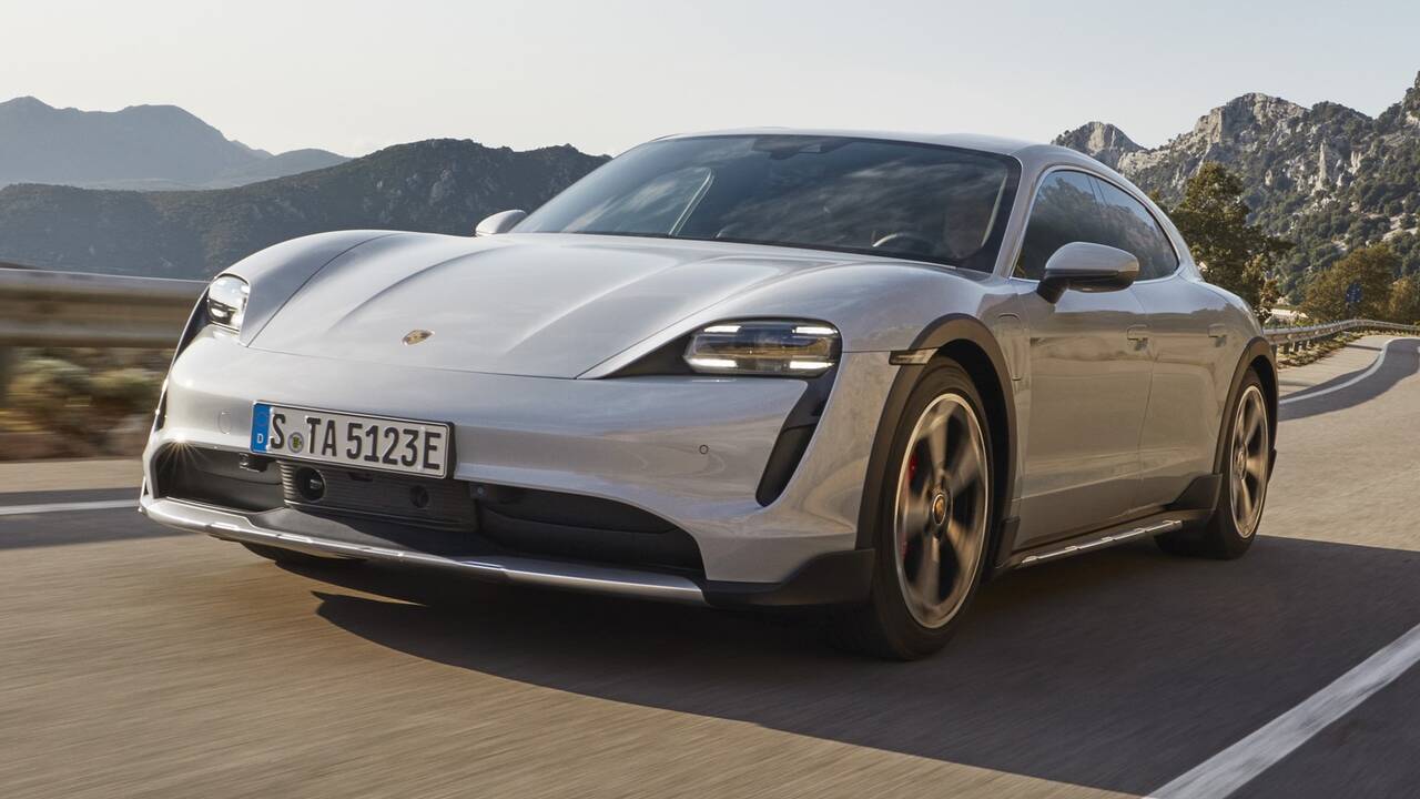 2024 Porsche Taycan Cross Turismo driving front view