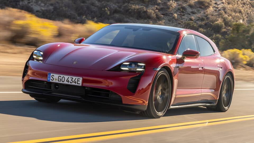 2024 Porsche Taycan GTS Sport Turismo driving front view