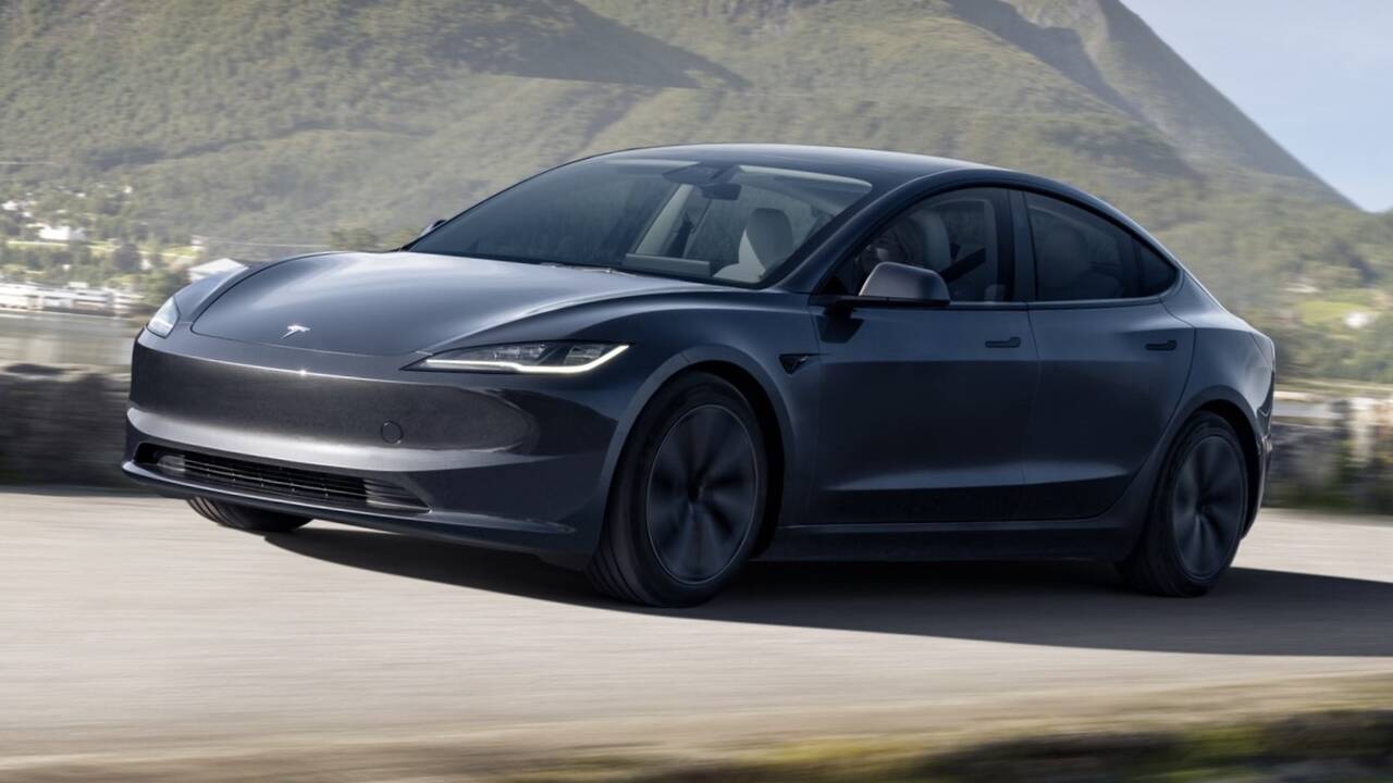 2025 Tesla Model 3 driving front view