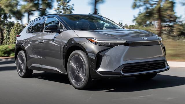 2025 Toyota bZ4X driving front view