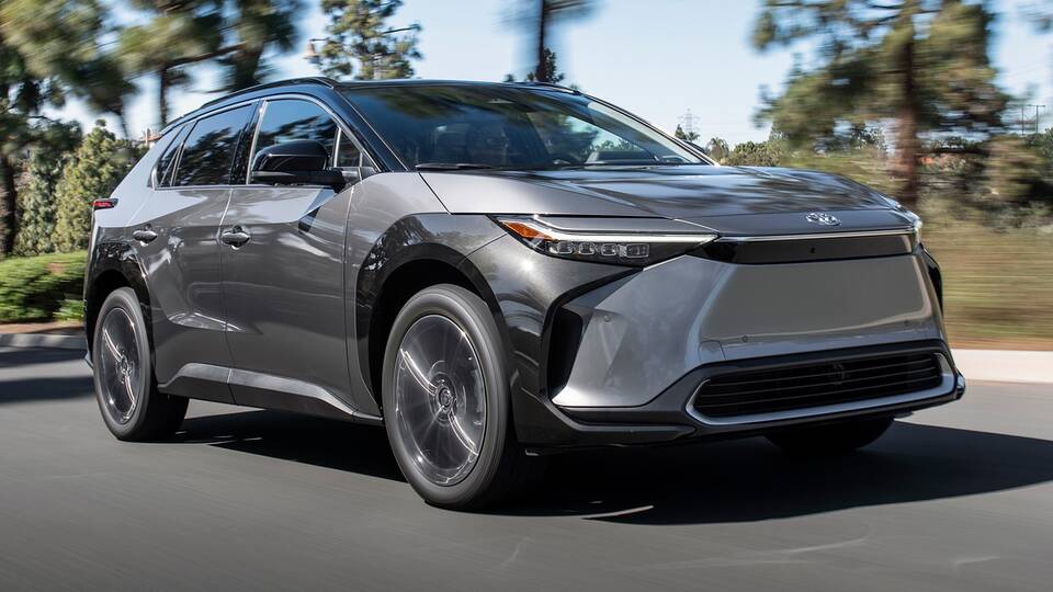 2025 Toyota bZ4X driving front view