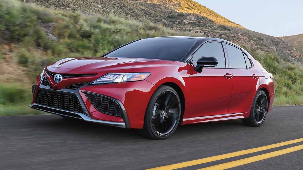 2024 Toyota Camry Hybrid XSE driving front view