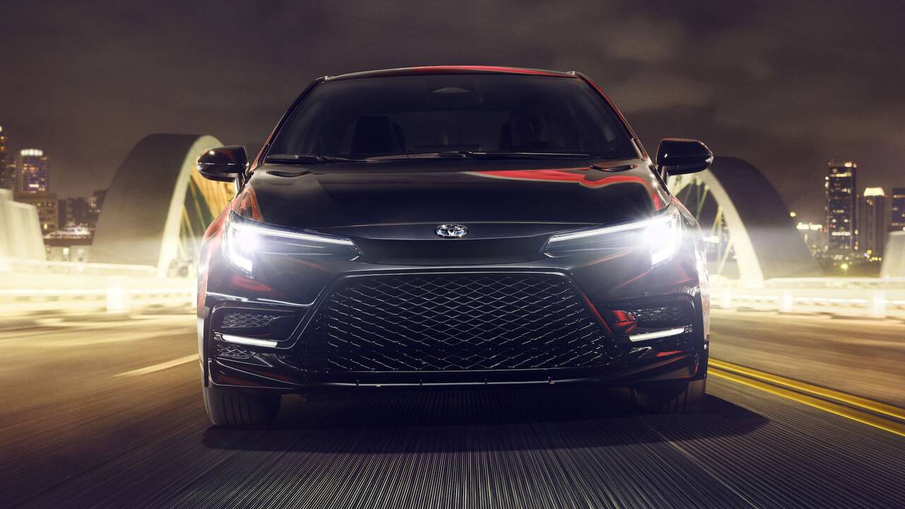 2024 Toyota Corolla Hybrid Sedan Nightshade driving front view
