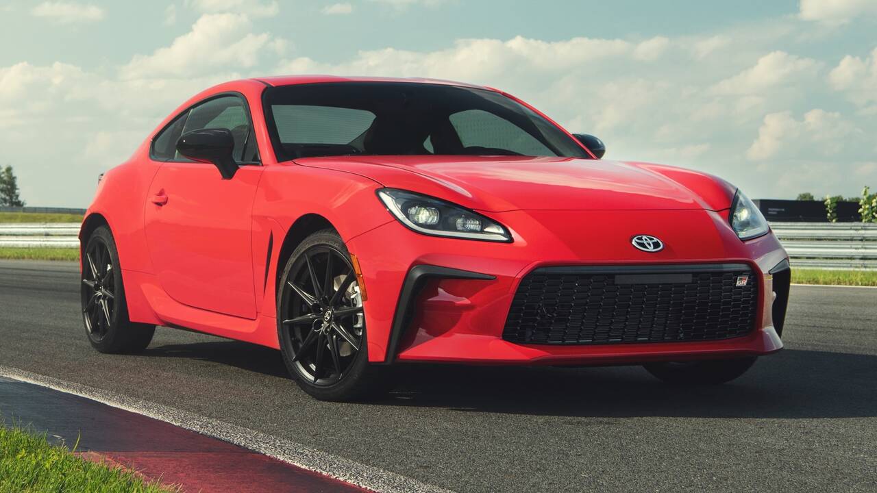 2025 Toyota GR 86 parked front view - on track