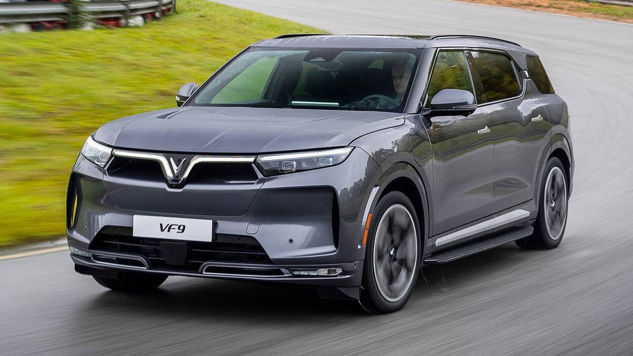 2025 VinFast VF 9 driving front view