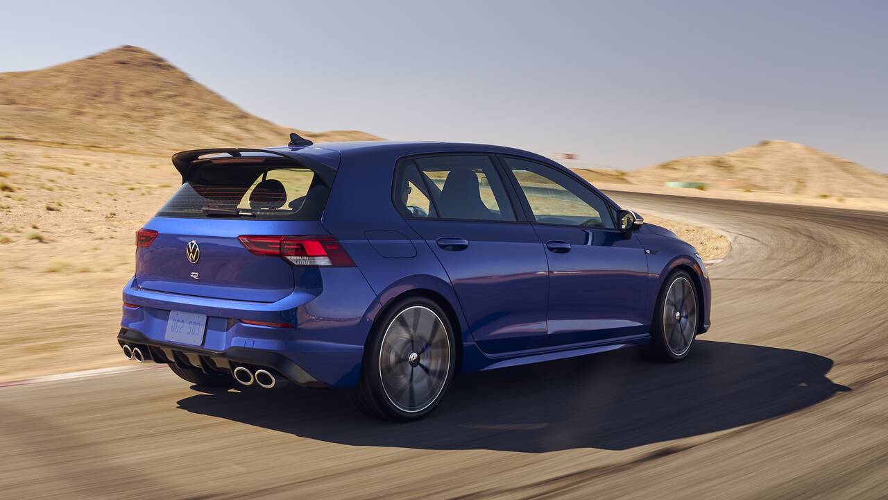 2024 Volkswagen Golf R driving rear view