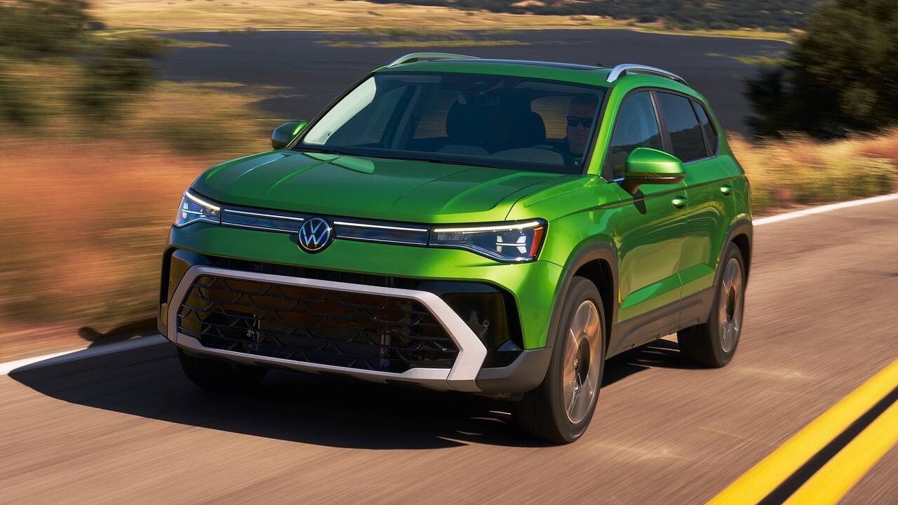 2025 Volkswagen Taos driving front view