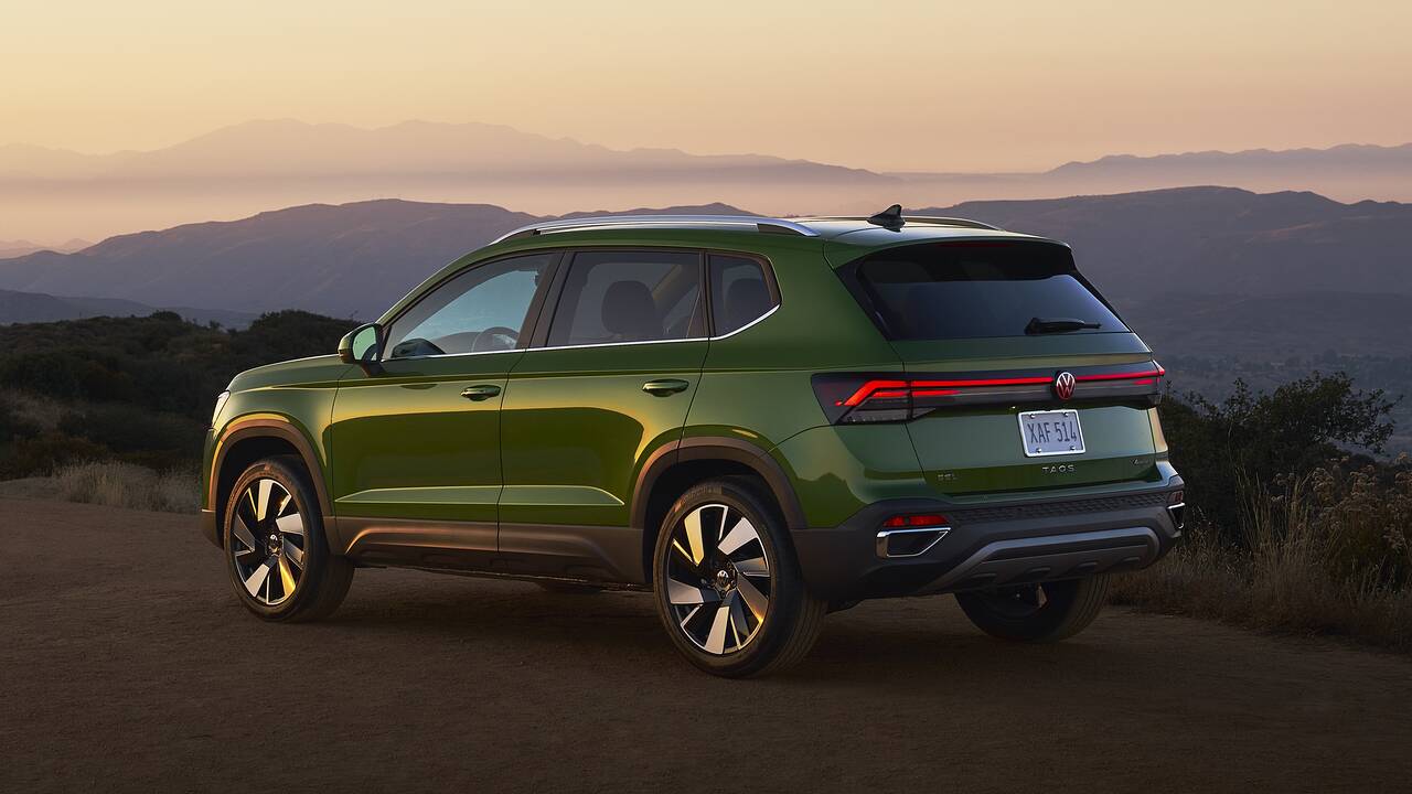 2025 Volkswagen Taos parked rear view